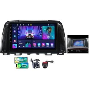 Android 13 Dual Din Car Stereo voor Mazda 6 Atenza 3 2012-2015 met 9 inch Screen Media Player met Carplay Android Auto Bluetooth 5.0 4G WiFi GPS-navigatie FM/RDS SWC + achtercamera(B,NF-1)