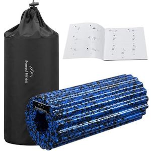 EVEREST FITNESS foam roller massage met golven - 32 cm - Ø 13,5 cm - Medium-harde fascia massage roller - Met opbergtas - Na sport of ter ontspanning