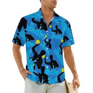 Waterbal speler herenhemden korte mouwen strandshirt Hawaïaans shirt casual zomer T-shirt 2XL