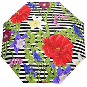 Jeansame Bloem Vintage Vergeet-Mij Lavendel Vouwen Compacte Paraplu Automatische Regen Paraplu's voor Vrouwen Mannen Kid Jongen Meisje