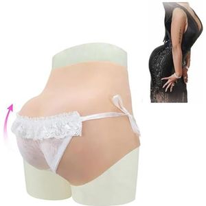 Adima Cross-dressing siliconen slipjes nep-billen lichaamsvormend ondergoed heupvergroter driehoekige shorts voor transgender cosplay,Ivory white,Basic