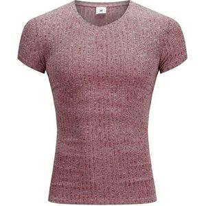 LQHYDMS T-shirts Mannen Mannen V-hals Korte Mouw T-shirt Fitness Slim Fit Sport Strips T-Shirt Mannelijke Solid Mode Tees Tops Zomer Gebreide Gym Kleding, V-hals Rood, XL