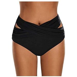 KEERADS-Dress Hoge taille Zijbanden Bikini Bottom voor Vrouwen, Scrunch Butt Ruched Brief Badpak Panty Bottoms