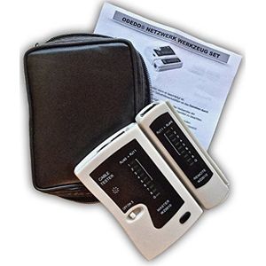 odedo Kabeltester RJ45 / RJ11 met remote unit, netwerktester, kabeltester, LAN, ISDN, DSL, CAT 5/6/7 patchkabel, ethernet netwerkkabeltester