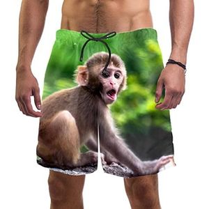 Leuke aap baby dier zwembroek badpak strand surfen shorts voor mannen L, Meerkleurig, M/L