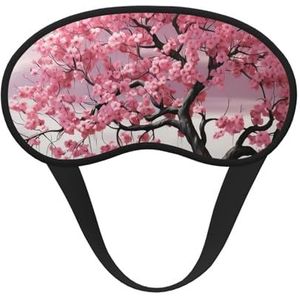 Roze bloemenboom slaapmasker voor mannen en vrouwen, verduisterende oogmaskers voor slaap, ontspannen, nul druk nachtblinddoek, zachte ademende oogbedekking voor reizen, nachtwerk, dutje of kantoor