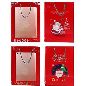 Kids Gift Valentijnsdag Candy Wrapping Bag Cookie Verpakking Zakken Met Handvat Cake Pakket Geschenkdoos Kerst Gift Zakken Venster Tote Bag (zwart)