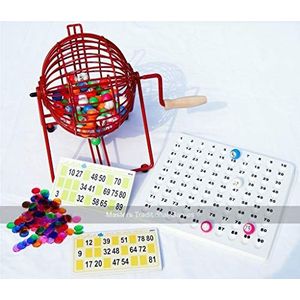 Home Bingo Set - Metal Bingo Cage, 90 Balls, Tickets, Tray And Markers - Fun Home Party Bingo Game - 10 players - Tombola Set