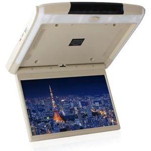 11,6 inch autodakmonitor-tv, neerklapbaar 1080P video HD-scherm MP5-speler IPS-scherm met blauw omgevingslicht(Beige)