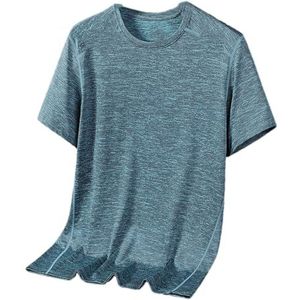 Dvbfufv Heren Outdoor Dunne Ademend Zijde Sneldrogend T-shirt met korte mouwen Sport Training Tops, En8, M