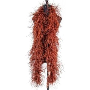 0,5 meter op maat gemaakte struisvogelveren boa sjaal voor kostuumjurk naaiaccessoire natuurlijke struisvogel sjaal 1 3 6 10 20Ply-rode koffie-0,5 M 6ply