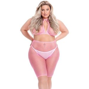 Pink Lipstick Lingerie Sunset Glow Fietsshort Set Roze XL