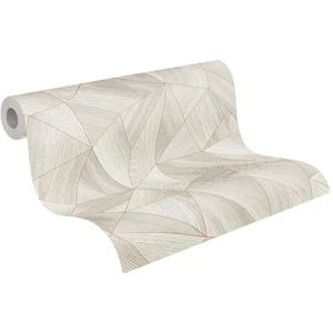 A.S. Création - Geometrisch Behang - Grijs Goud - Vliesbehang - 10.05 m x 0.53 m