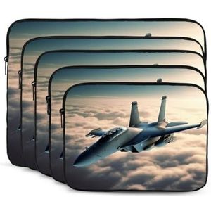 Vliegtuigen Fighter Jets Print Laptop Sleeve Case Draagbare Computer Tas Draagtas Kleine Laptop Tas voor Vrouwen Mannen 10 inch