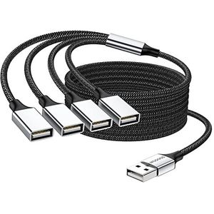 MOGOOD USB Splitter, 4 in 1 USB Kabel, USB Hub USB NAAR USB-adapter, multi-socket USB Splitter, USB NAAR 6 USB vrouwelijke kabelconverter Multi USB Ports USB Power Extension Cord Ode PC/CAR/LAPTOP