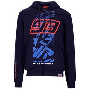 2022 MARC MARQUEZ MENS ACTIVE HOODIE 93 AND SHADED PATTERN - Blue - Mens (L) 106cm/42 inch Chest