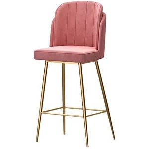 GZDZ Barstoelen stoelen barkrukken, moderne fluwelen hoge kruk 1 stuk, barkrukken op toonhoogte met rugleuning en voetsteun, tegenkrukken moderne barstoelen voor bar/koffiekeuken/woonkamerzithoogte 65