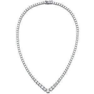 Kettingen voor vrouwen, 925 zilveren moissanite ketting for dames volledige diamanten banketslotketting met sieraden (Color : 16 inch (40cm)_Onesize)