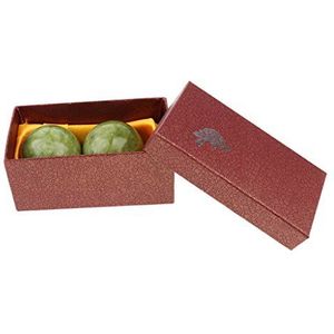 2 Stuks Natuurlijke Jade Steen Chinese Hand Oefening Massage Roller Ballen Gereedschap