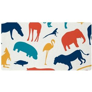 VAPOKF Dieren giraffe olifant aap tijger silhouet keuken mat antislip wasbaar keuken vloer tapijt absorberende keuken mat loper tapijt voor keuken, hal, wasruimte