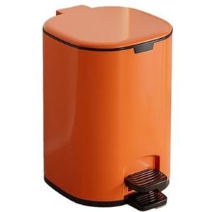 Afvalbak Prullenbak met hoge capaciteit en deksel for keuken, woonkamer, badkamer en toilet voor thuis/kantoor(Orange)