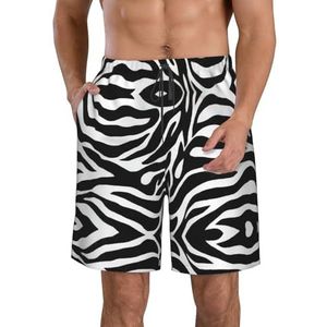 FRGMNT Zigzag Streep Print Heren Sneldrogende Zwemshorts Strand Korte Board Spa Trunks Elastische Gym Shorts Surfen Korte, Zebra Print, XXL