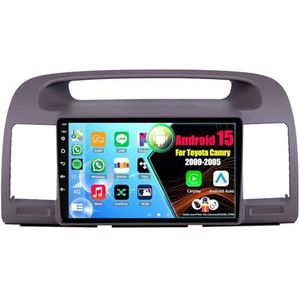 Android 15 Autoradio Voor Toyota Camry 2000-2005 met Draadloze Carplay Android Auto, 9 Inch Autoscherm Soporta Bluetooth WIFI GPS FM/RDS(4Core(2+32GB))