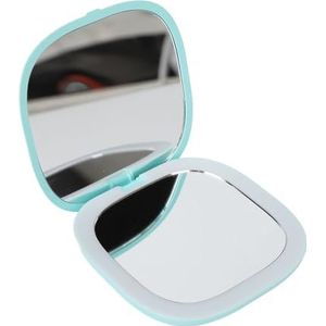 LED-verlichte Make-upspiegel, Draagbare Dubbele Zijden LED-vergroting Make-upspiegel Stevig ABS Clear View Witte Verlichting voor Dagelijks Gebruik (GREEN)