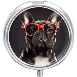 Franse Bulldog Pillendoos Pil Case Pil Organizer Geneeskunde Pil Organizer Wekelijkse Pil Organizer Pil Houder Kleine Pil Case Pil Containers Pil Houder voor Portemonnee
