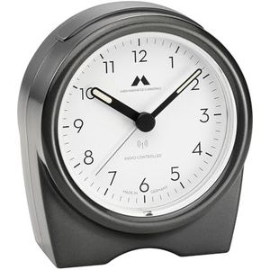 Uhren Maufaktur Schwarzwald Draadloze wekker – geruisloos geen vervelend tikken – Made in Germany – fluisterstil uurwerk, eenvoudige bediening. (zwart/antraciet)