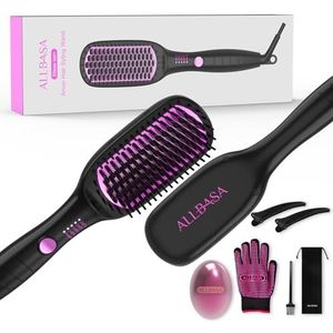 ALLBASA Professionele stijltang voor haar, 4 temperatuurinstellingen, 140 °C - 200 °C, lcd-display, 30 S verwarming, negatieve ionen, alle haartypes (roze)