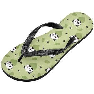 LI ZHI XIN Volwassen Zomer Flip Flops Indoor Outdoor Slippers Huis Schoenen Met PVC Antislip Zool Panda Patroon, Meerkleurig, X-Small