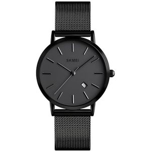 Vrouwen Quartz Horloges Ultra-Dunne Prachtige Eenvoudige Petite Horloges Kleine Wijzerplaat Mesh Stalen Armband, Zwart, Quartz horloges