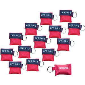 100 stuks EHBO-CPR Gezichtsschild voor AED CPR Training EHBO-kit 30:2 CPR Rood