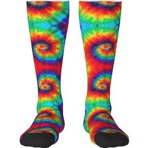 Tie Dye Regenboog Volwassen Grappige 3d Sokken Crew Sokken Nieuwigheid Sokken Gag Cadeaus, Zachte Gezellige Sokken., 2 Zwart-2, Eén Maat