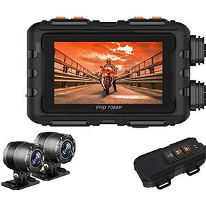 Dashcam For Motorfietsen, 3,0 Inch Scherm, Dubbele 1080P-camera, 140 ° Groothoek, WiFi, GPS, G-sensor, Lusopname, Nachtzicht, Bedrade Bediening, Max. 256 GB