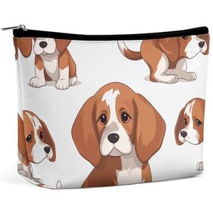 HEBVNJF Reizen Make-up Bag Draagbare Kosmetische Zak Zwarte Duitse Herder Make-up Opbergtas voor Vrouwen/meisje, Beagle Hond, Eén maat