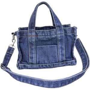 NSLFA Backpack Fashion Summer Canvas Bag Denim Shoulder Crossbody Bag Fashion Casual Versatile Hand Carry Women's Cloth-dark Blue