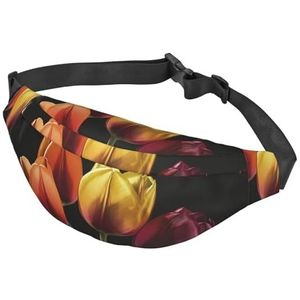 Heuptassen voor dames en heren, heuptas, waterdichte sporttas Valentijnsdag mode heuptas verstelbare crossbody tassen rits heuptas voor hardlopen wandelen reizen, Bloemen, Eén maat