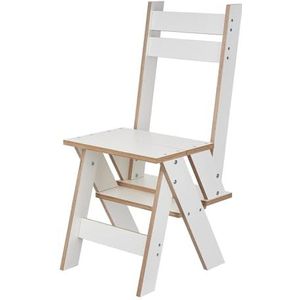 Decorativo Trapstoel, 2-in-1 stoel, ladderstoel, klapstoel, klimladder, bloemenladder, opstapje, klapstoel van hout