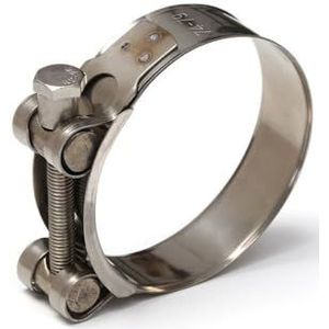 V-bandklem, RVS T-bout slangklem diverse maten(74-79mm)
