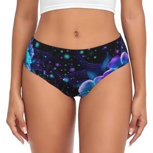 yagDAA Galaxy Blue Butterfly Print Womens Ondergoed Zachte Elastische Bikini Slips Knickers Dames Hipster Slipje Onderbroek, Zwart, XS