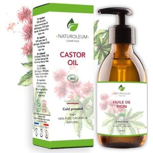 100% BIOLOGISCHE NATUROLEUM CASTOROLIE koudgeperst, puur en natuurlijk - Extra Virgin - Voedende verzorging voor haar, wimpers, nagels, huid, baard (200 ml)