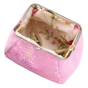 Vrouwen Laser Kiss Lock Ronde Portemonnee Clutch Pouch Coin Cash Kaarthouder Portemonnee (Color : pink)