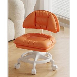 JUXDZISHW Oranje, C, lage rolkruk, 360° draaibare rolkruk en rolkruk met rugleuning, 360° draaibare kruk voor sport, yoga