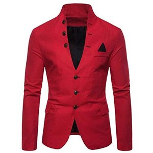 Heren casual colbert Slank jasje met lange mouwen gewassen katoenen vrijetijdskleding blazer herenjas heren wollen windjack korte winter warme wollen zakelijke jas heren multi-breasted pak casual