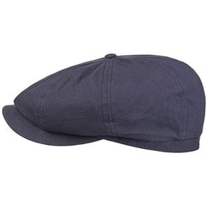 Lipodo Washed Cotton Newsboy Pet Heren - katoenen cap met klep voor Lente/Zomer - XL (59-60 cm) donkerblauw