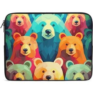 Laptop Case Sleeve 17 inch Shockproof Laptop Case Kleurrijke Bears Laptop Sleeve Beschermende Draagtas