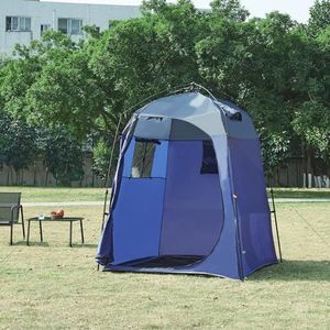 pro.tec Douche tent Ayas pop-up tent mobiele omkleedtent draagbaar camping toilet privacyscherm outdoor strandtent 150x150x200 cm blauw en grijs