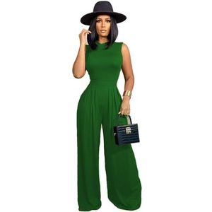 yk8fass Eendelig pak wijde pijpen broek xj-1054, Groen, M